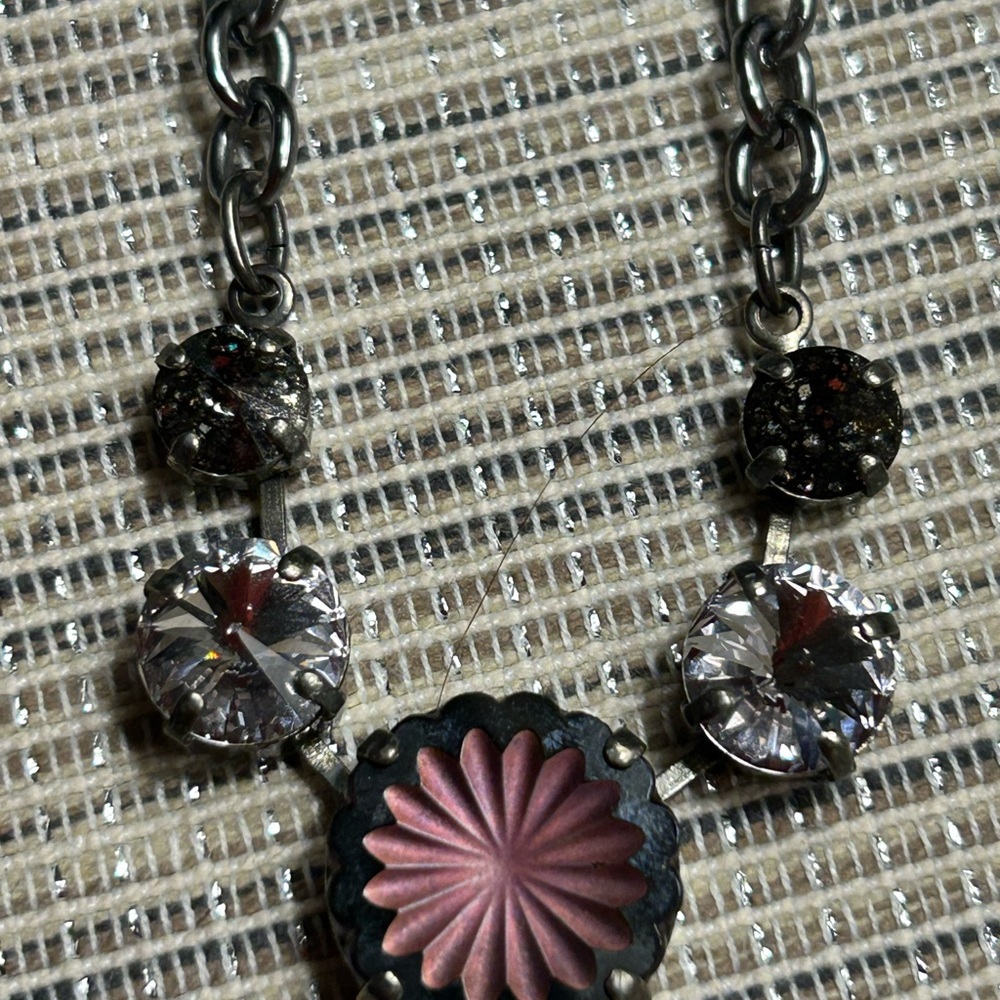 Sabika Pink and Silver Vintage Necklace